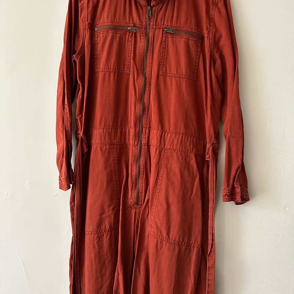 Lucky Brand Red Utility Jumpsuit with Long Sleeves